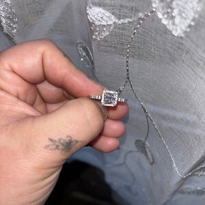 Elegant Silver Square-Cut Ring